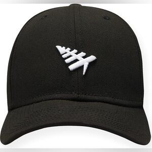 NWOT Paper Planes Black Icon II Dad Twill Adjustable Hat w/White Logo Cap